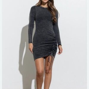 Victoria's Secret PINK T-shirt style dress with side ruching. Size L.